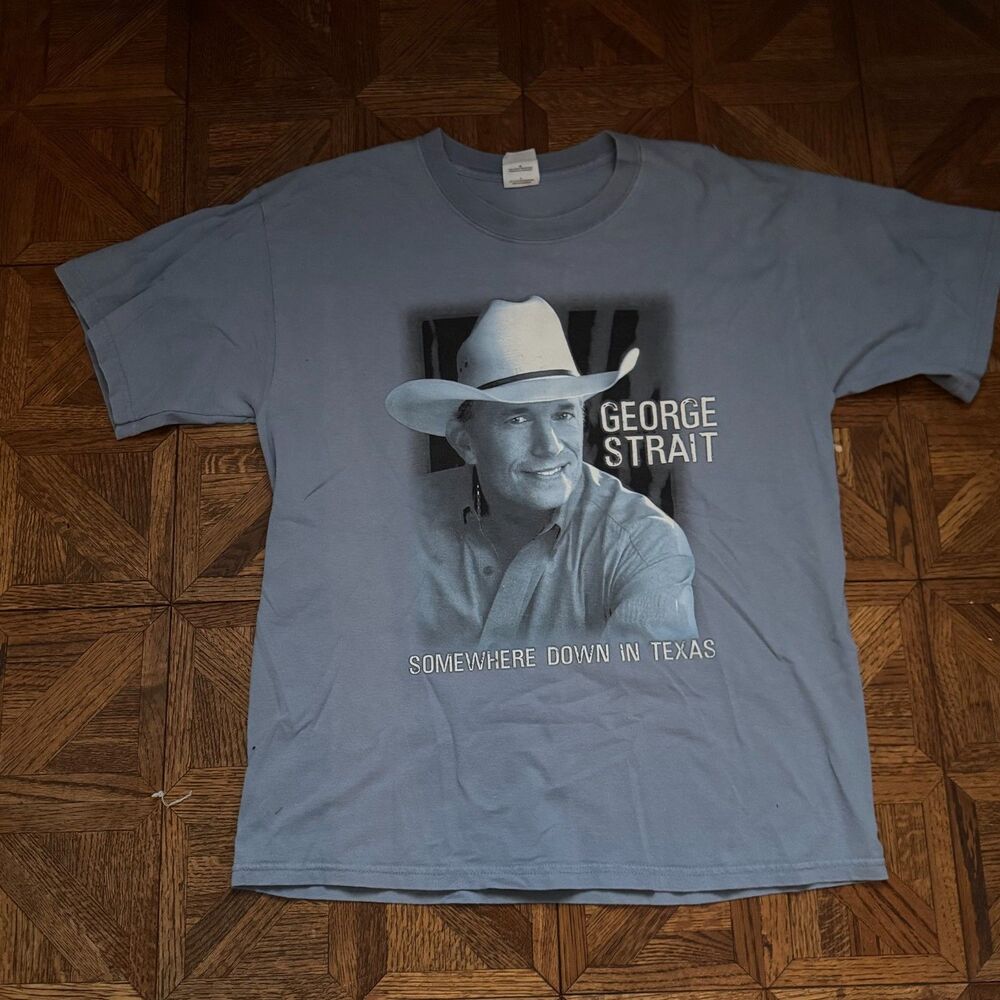 Vintage 2006 George Strait Somewhere Down In Texas Concert Shirt Blue Size L
